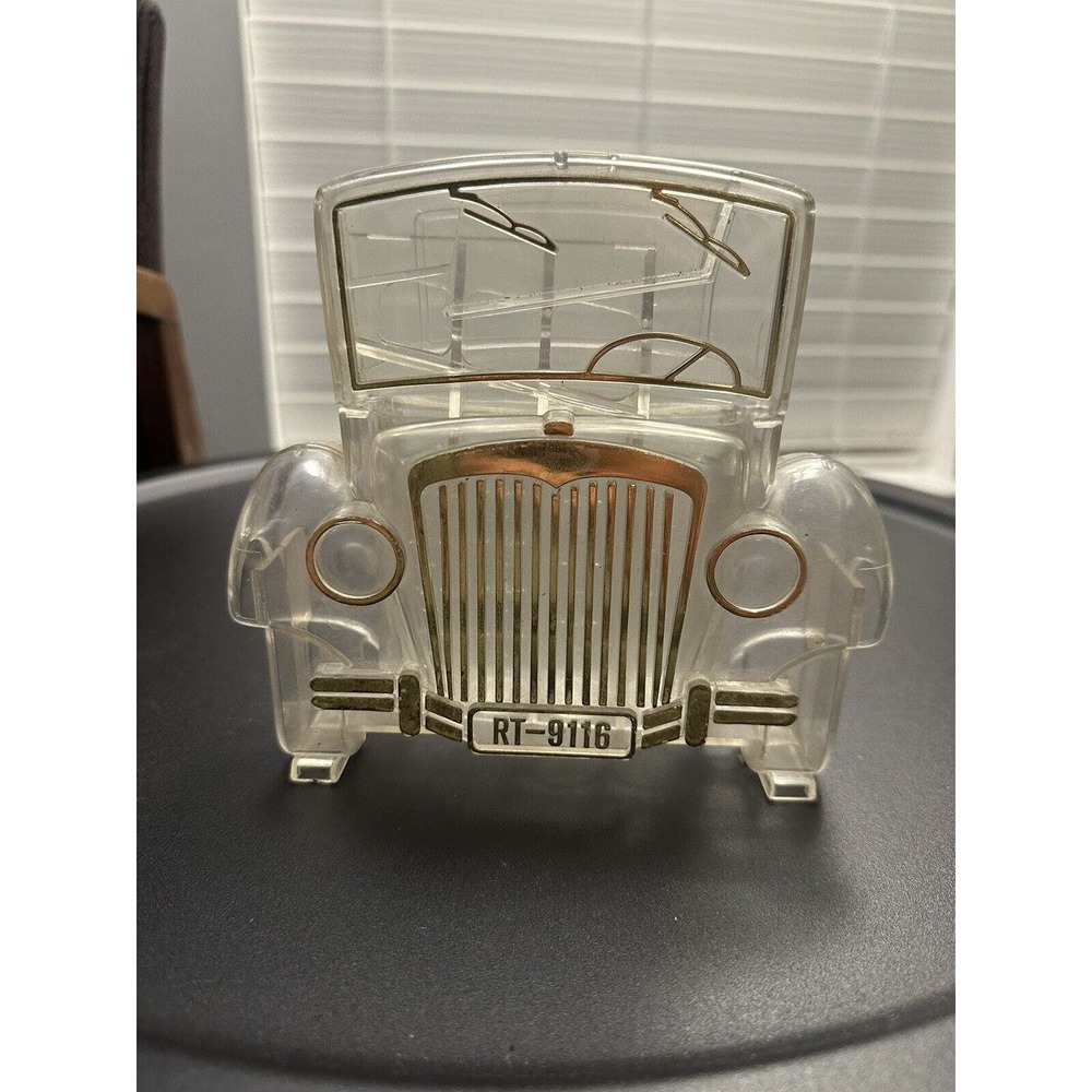 Vintage, 1950s JSNY Figural Car Coin Bank- Case 7in x 6.5in x 2in